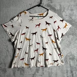 Anthropologie Dog Lover Graphic Tee Whimsigirl Cottagecore Petcore Puppies 2X